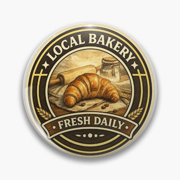 Item preview, Local Bakery Enthusiasts Sticker | Fresh Daily Badge | Croissant Lover Design | Bakery & Pastry Emblem designed and sold by MrDev.