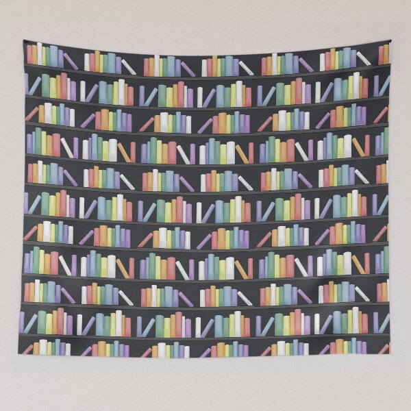 Item preview, Rainbow bookshelves pattern designed and sold by RavenAMarie .