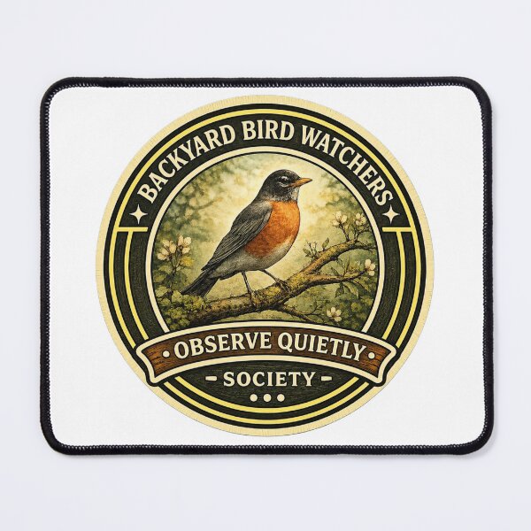 Item preview, Backyard Bird Watchers Sticker | Observe Quietly Badge | Bird Lover Design | Robin Nature Emblem designed and sold by MrDev.