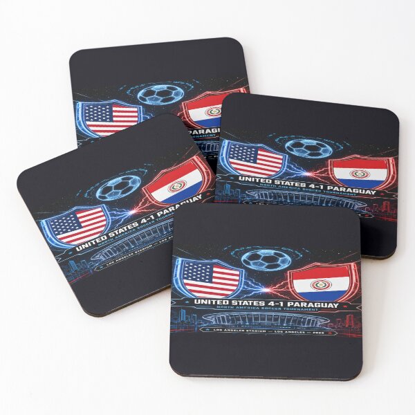 Item preview, Neon Flags USA Paraguay Soccer Clash designed and sold by BrickByDream.