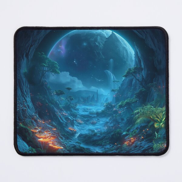 Item preview, Hollow Moon Bioluminescent Alien Forest Landscape designed and sold by Luminous Wilds.