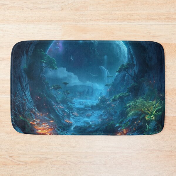 Item preview, Hollow Moon Bioluminescent Alien Forest Landscape designed and sold by Luminous Wilds.