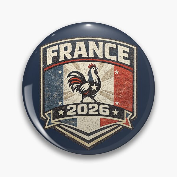 Item preview, France 2026 Vintage Rooster Badge T-Shirt designed and sold by ArthUpscale.