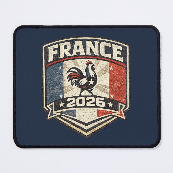 Item preview, France 2026 Vintage Rooster Badge T-Shirt designed and sold by ArthUpscale.