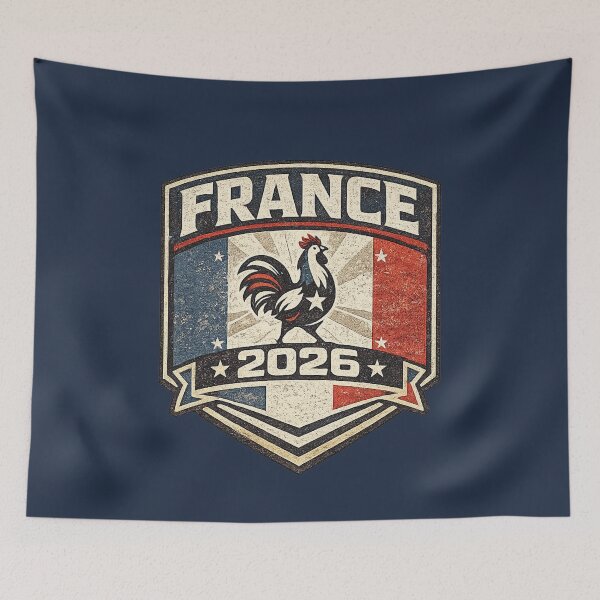 Item preview, France 2026 Vintage Rooster Badge T-Shirt designed and sold by ArthUpscale.