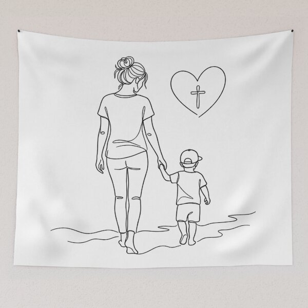 Item preview, Mother and Son Line Art Mothers Day Special Gift designed and sold by ashrak.