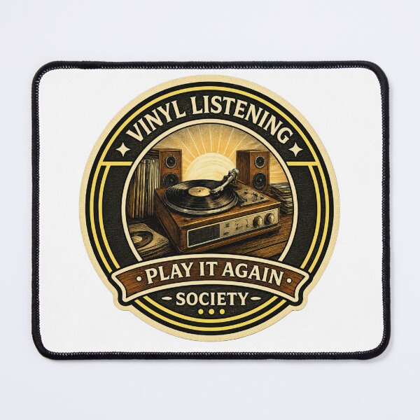 Item preview, Vinyl Listening Society Sticker | Play It Again Badge | Record Player Design | Retro Music Lover Emblem designed and sold by MrDev.