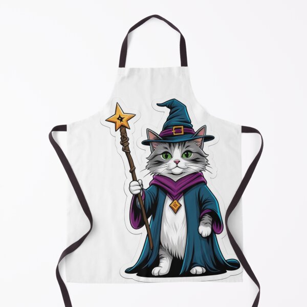 Item preview, Mini wizard cat with magical staff designed and sold by kidoramagic.