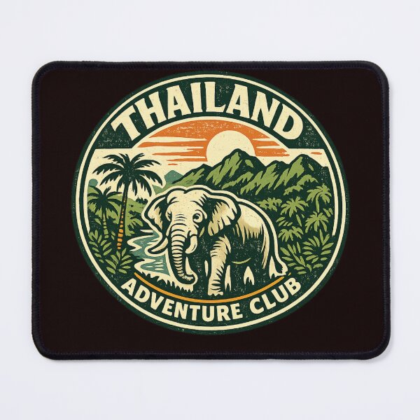 Item preview, Thailand Adventure Club Retro Elephant National Park Badge T-Shirt designed and sold by Nathan28ings.