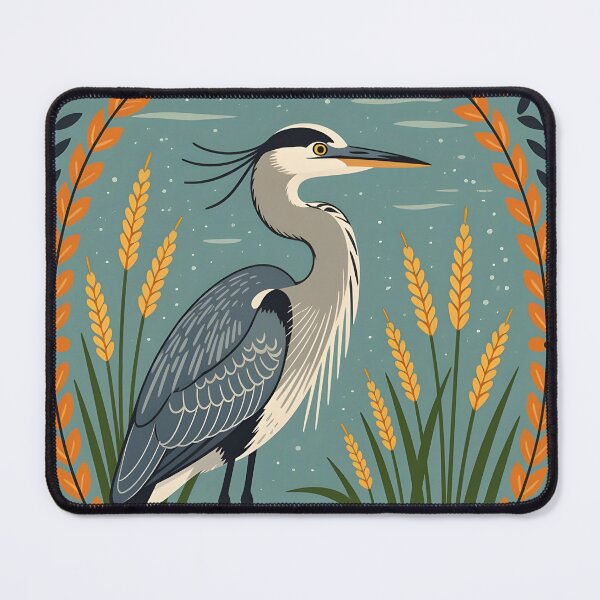 Item preview, A charming illustration of wide-eyed heron bird by a marsh. designed and sold by Ponted.