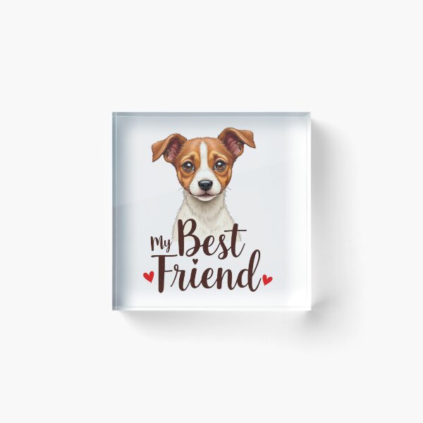 Item preview, Jack Russell Terrier with My Best Friend text and hearts designed and sold by Prints by Mat.