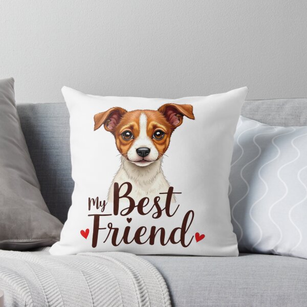 Item preview, Jack Russell Terrier with My Best Friend text and hearts designed and sold by Prints by Mat.