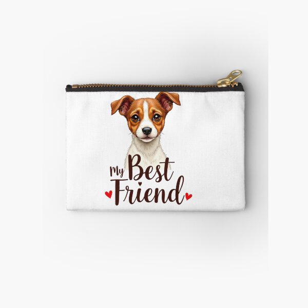 Item preview, Jack Russell Terrier with My Best Friend text and hearts designed and sold by Prints by Mat.