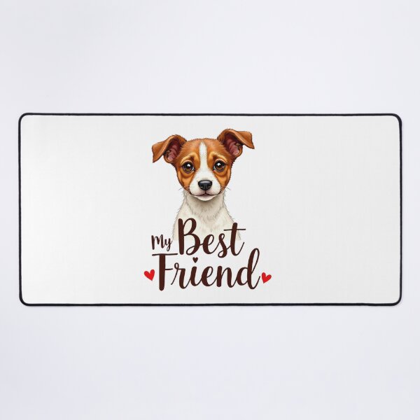 Item preview, Jack Russell Terrier with My Best Friend text and hearts designed and sold by Prints by Mat.