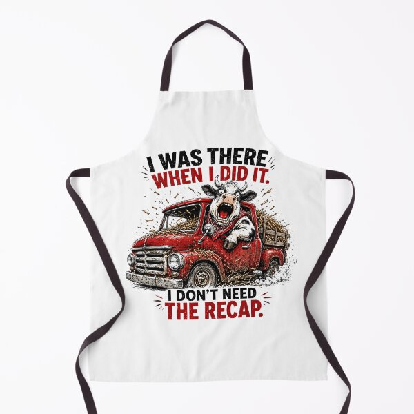 Item preview, I Was There When I Did It I Don't Need The Recap — Funny Crazy Cow Driving Truck Sarcastic Quote Design designed and sold by AbderraimArt.