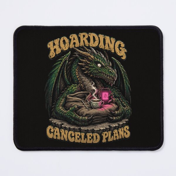 Item preview, Funny Dragon Introvert Hoarding Canceled Plans Retro Graphic Tee designed and sold by Mythic Ink Studio.