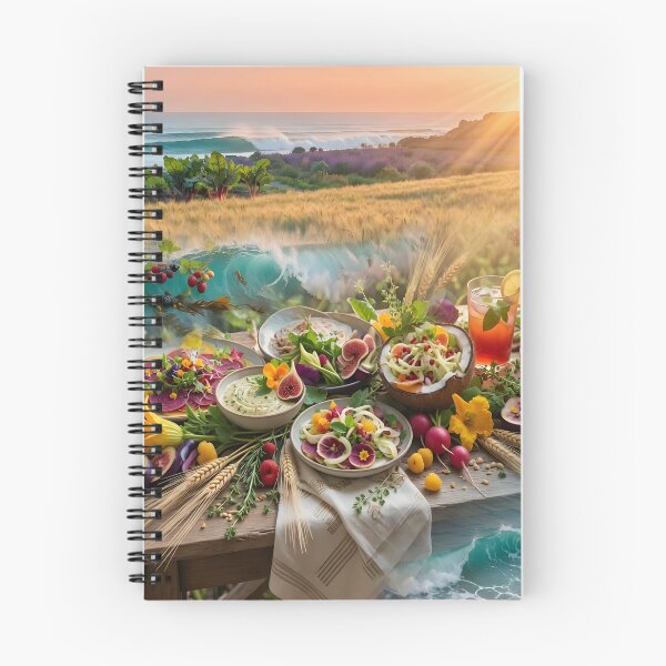 Item preview, World Sustainable Gastronomy Day — Farm Ocean Sunset Feast Table Art Print designed and sold by DreamyWallVibes.