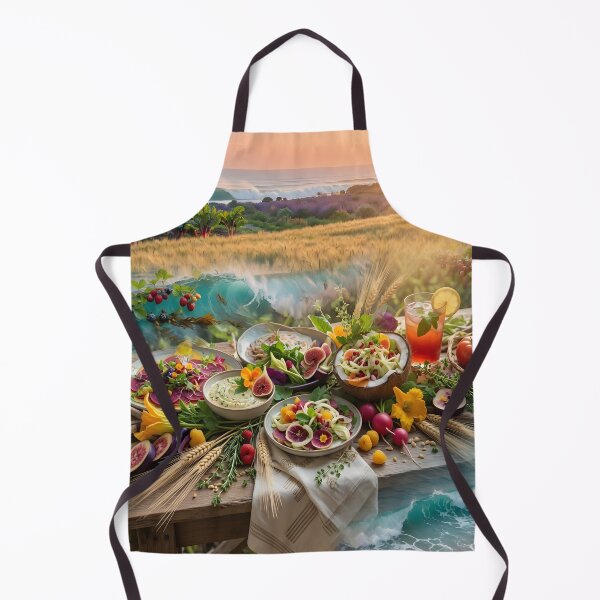 Item preview, World Sustainable Gastronomy Day — Farm Ocean Sunset Feast Table Art Print designed and sold by DreamyWallVibes.