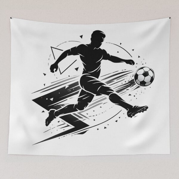 Item preview, Dynamic Soccer Player Kick Silhouette Football Action Sports Graphic designed and sold by irfanshikh.