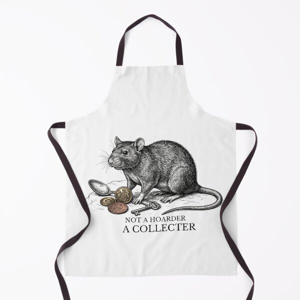 Item preview, Rat - Not A Hoarder, A Collector - Funny Vintage Wildlife Illustration designed and sold by lazydogonline.