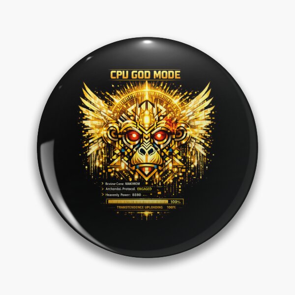 Item preview, CPU GOD MODE — Golden Cyber Monkey Ascension designed and sold by Cabrasco.