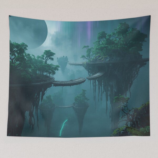 Item preview, Floating Mangrove Sky Delta Alien Fantasy Landscape designed and sold by Luminous Wilds.