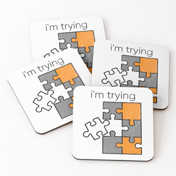 Item preview, I'm Trying Puzzle Piece Funny ADHD Autism Gift Spicy Brain Tee designed and sold by lenalenspod.