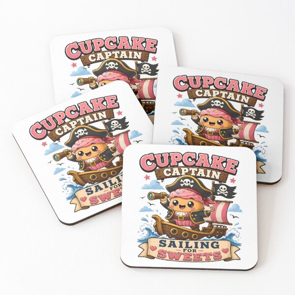 Item preview, Cupcake Captain – Sailing for Sweets Cute Pirate Cupcake Kawaii Food T-Shirt designed and sold by Snackwear Apparel.