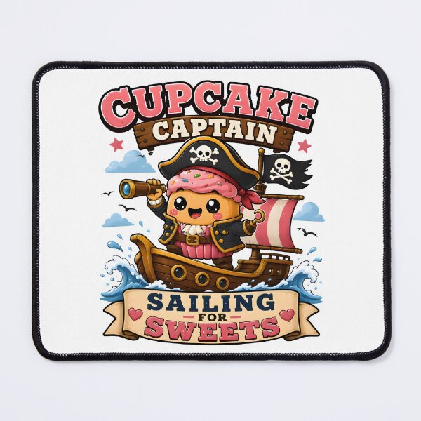 Item preview, Cupcake Captain – Sailing for Sweets Cute Pirate Cupcake Kawaii Food T-Shirt designed and sold by Snackwear Apparel.