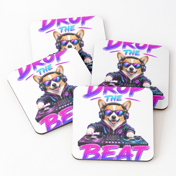 Item preview, Drop The Best DJ Corgi Sricker designed and sold by PawFusionArt.