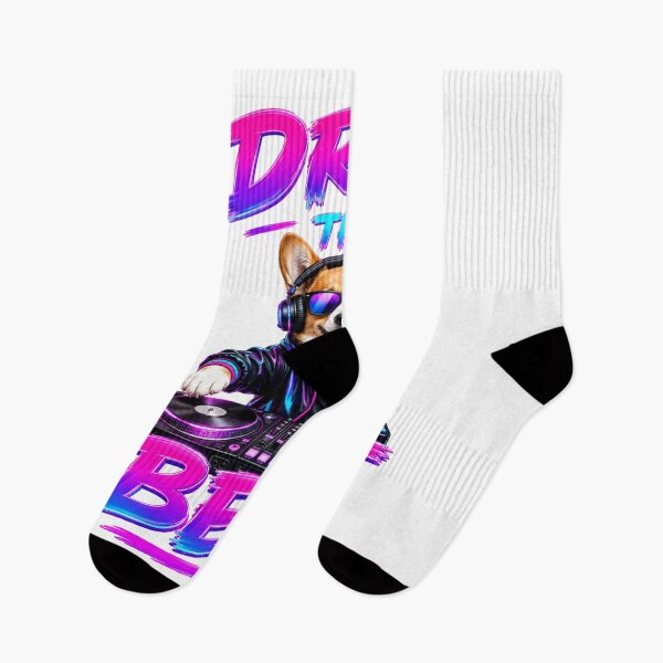 Item preview, Drop The Best DJ Corgi Sricker designed and sold by PawFusionArt.