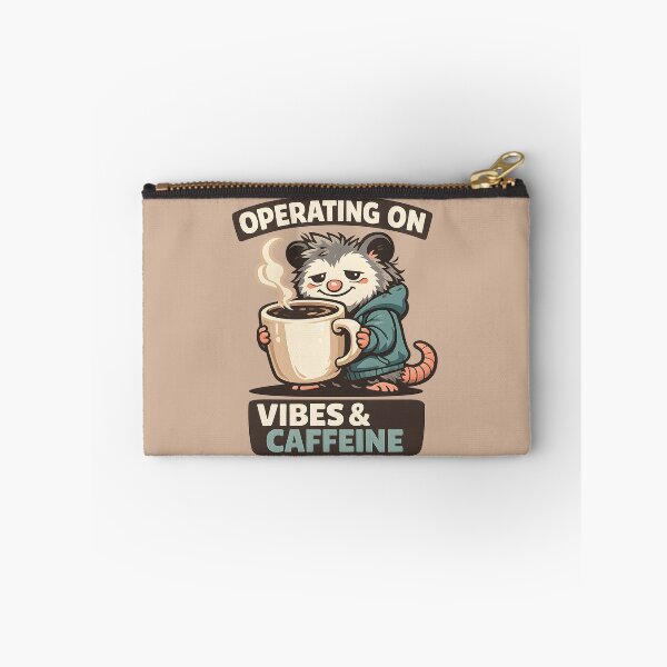 Item preview, Operating On Vibes And Caffeine Burnout Humor Possum Coffee Retro Quote Sticker Design designed and sold by  Artistry in Motion by MADsrecreation.