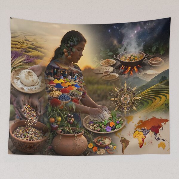 Item preview, Global Spice & Seed Heritage Art Print - World Sustainable Gastronomy Day designed and sold by DreamyWallVibes.