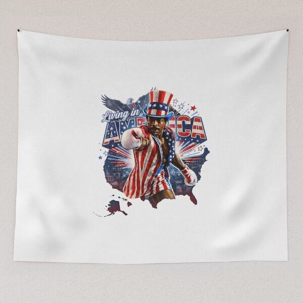 Item preview, Apollo Creed Living In America - Patriotic Boxing Fourth Of July Vintage America designed and sold by RostamiDesigner.