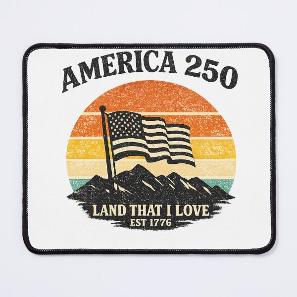 Item preview, America 250 Land That I Love — Retro Sunset Flag Mountains 1776 designed and sold by VaultInk.