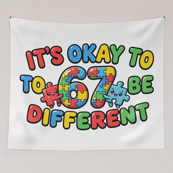 Item preview, its okay to be different 6 7 meme autism kid design designed and sold by ArtDesignTp.