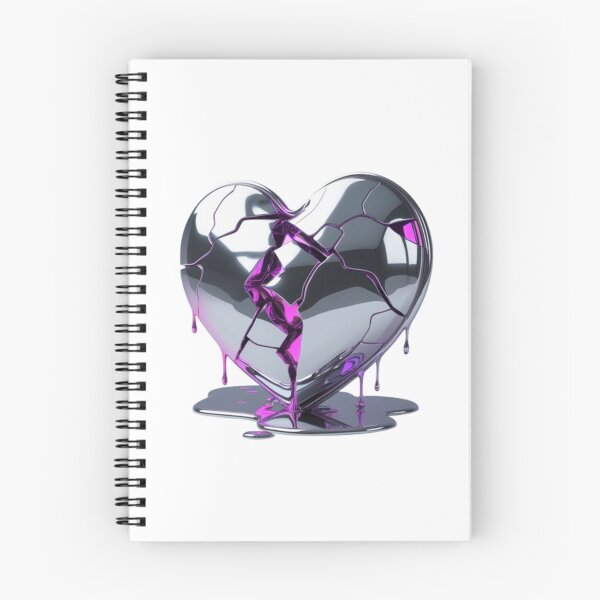 Item preview, Broken Chrome Heart with Purple Liquid 3D Illustration  designed and sold by RareVisuals.