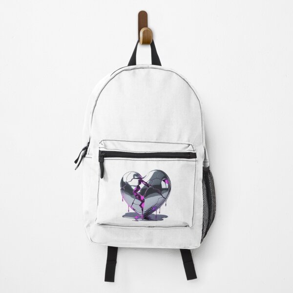 Item preview, Broken Chrome Heart with Purple Liquid 3D Illustration  designed and sold by RareVisuals.