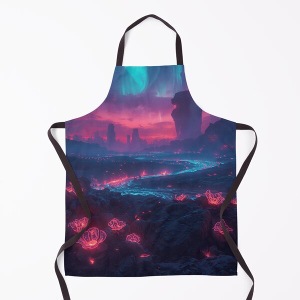 Item preview, Neon Lava Bloom Alien Volcanic Fantasy Landscape designed and sold by Luminous Wilds.