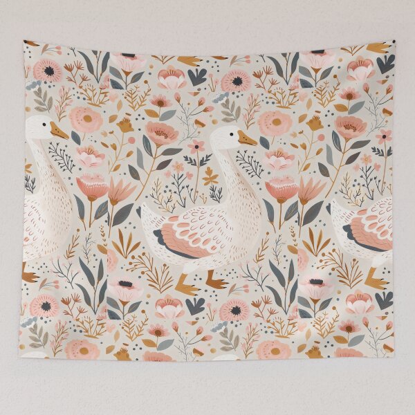Item preview, Scandinavian Folk Art, Floral Goose designed and sold by xiao xuans.
