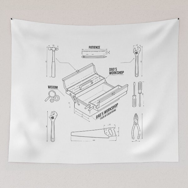 Item preview, Dad Workshop Blueprint Schematic – Funny Handyman Father's Day Gift designed and sold by BobbyTee Merch.