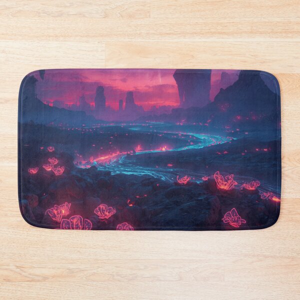 Item preview, Neon Lava Bloom Alien Volcanic Fantasy Landscape designed and sold by Luminous Wilds.