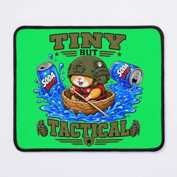 Item preview, Tiny But Tactical – Funny Hamster Military Soda Burst Art designed and sold by puzzell.