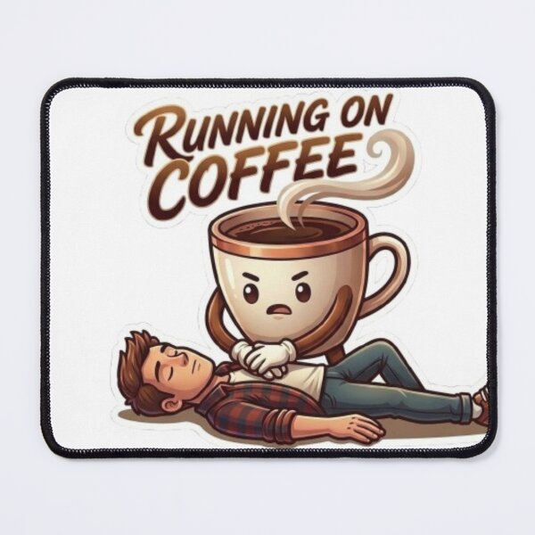 Item preview, Running on Coffee CPR Cute Caffeine Addiction Graphic designed and sold by Northern Glow Art.
