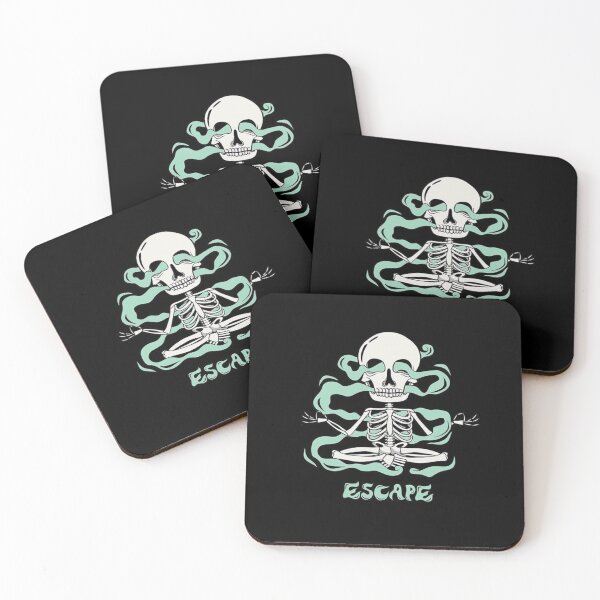 Item preview, Meditating Skeleton Vector Illustration - "Escape" Graphic Art designed and sold by UrbanCanvas 111.