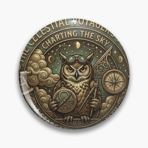 Item preview, The Celestial Voyager - Wise Owl Navigating Stars and Knowledge designed and sold by QUIRKFITs.