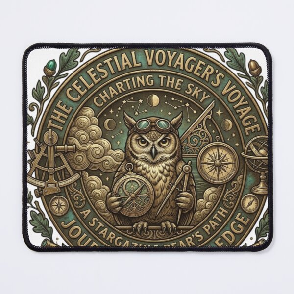Item preview, The Celestial Voyager - Wise Owl Navigating Stars and Knowledge designed and sold by QUIRKFITs.