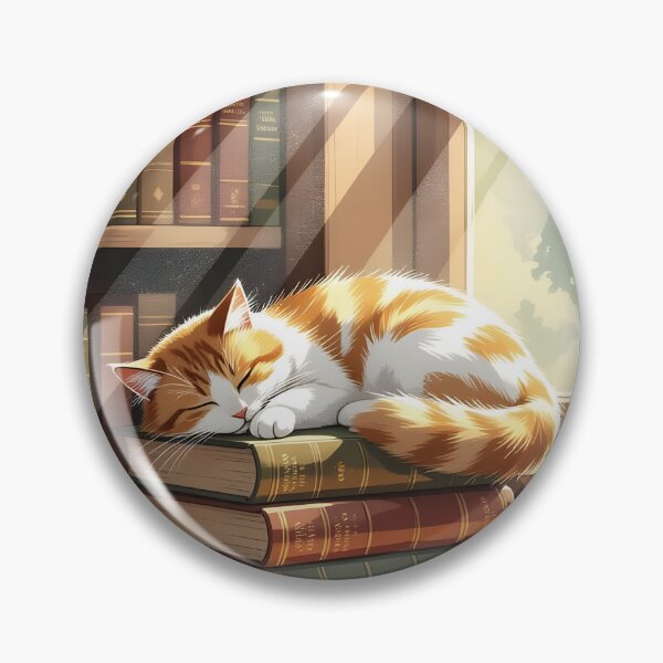Item preview, Cat curled up asleep on a stack of antique books  designed and sold by Ponted.