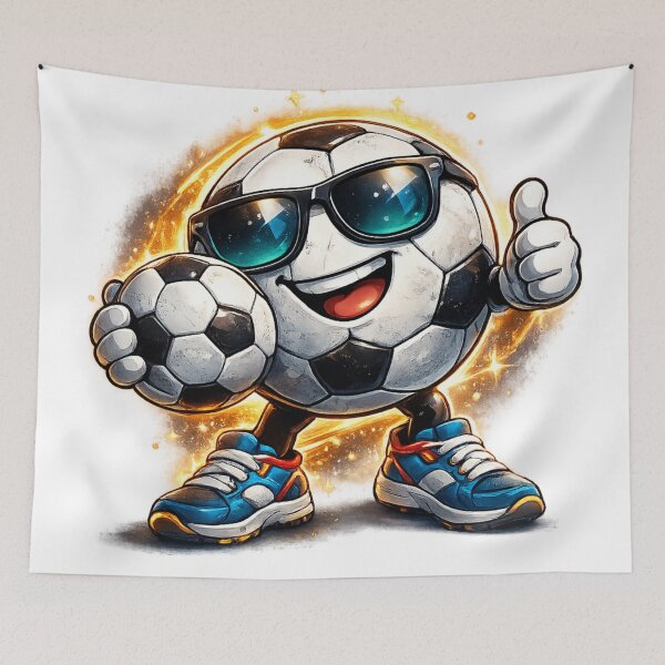 Item preview, Cool Soccer Ball Mascot With Sunglasses Funny Football Cartoon Design designed and sold by irfanshikh.
