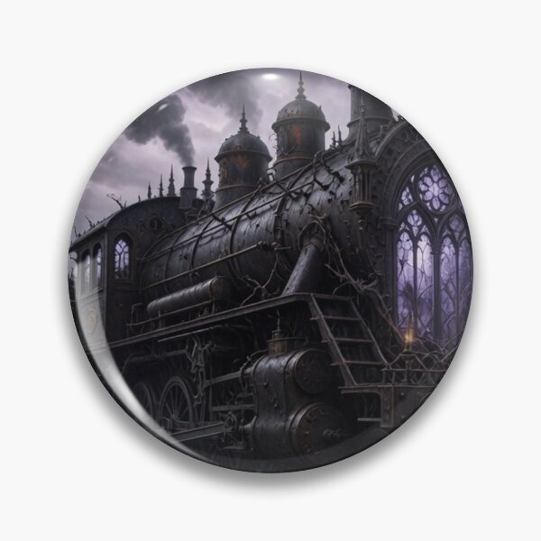 Item preview, Majestic Gothic Cathedral Ghost Train – Haunted Dark Fantasy Locomotive in Ruins designed and sold by Pioneer Spirit Market.